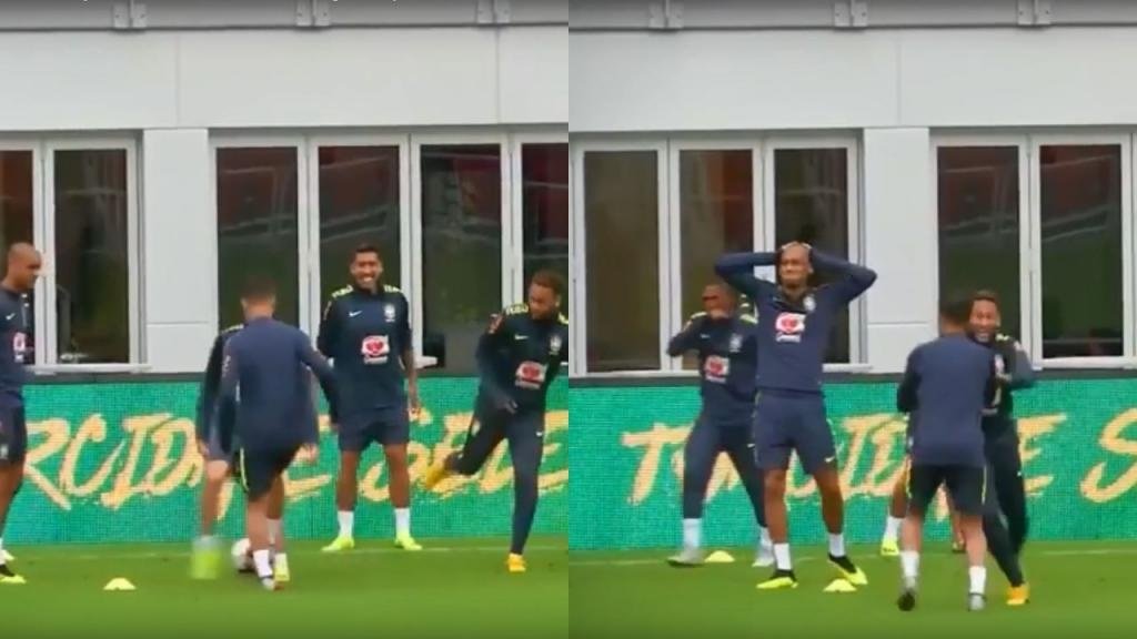 Neymar enloqueció con el caño de Coutinho a Filipe