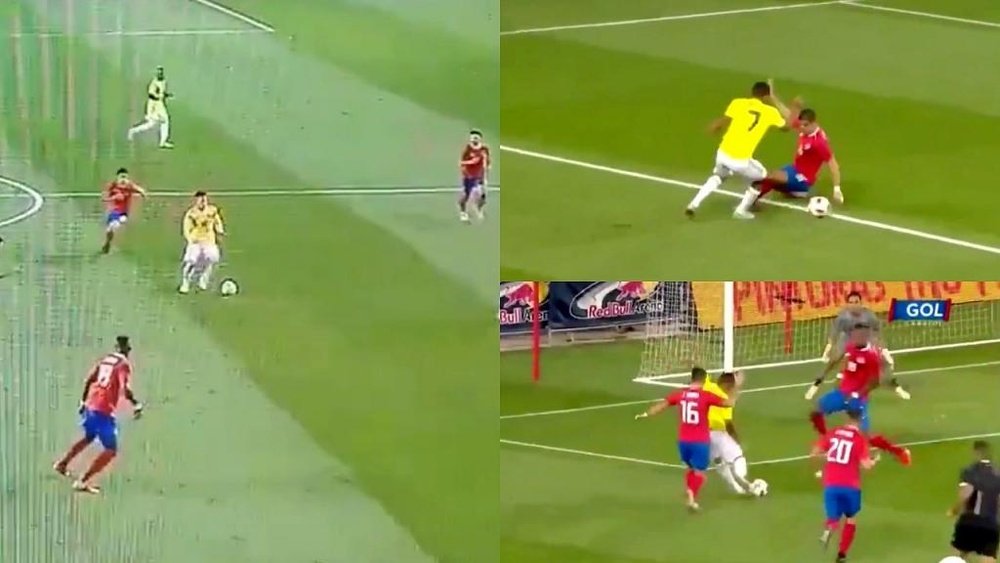Bacca abrió el marcador ante Costa Rica. Captura/Caracol