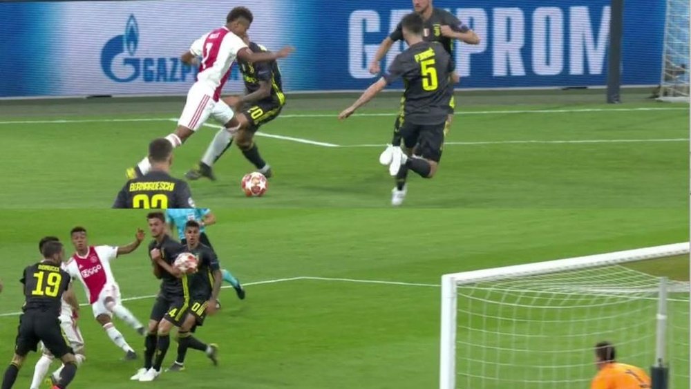 Le but de Neres. Capture/Movistar