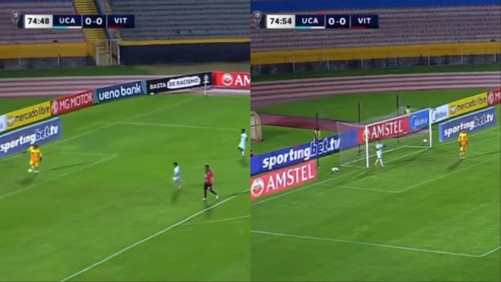 El verdadero ¡tierra, trágame! que eliminó a Vitória. Captura/ESPN