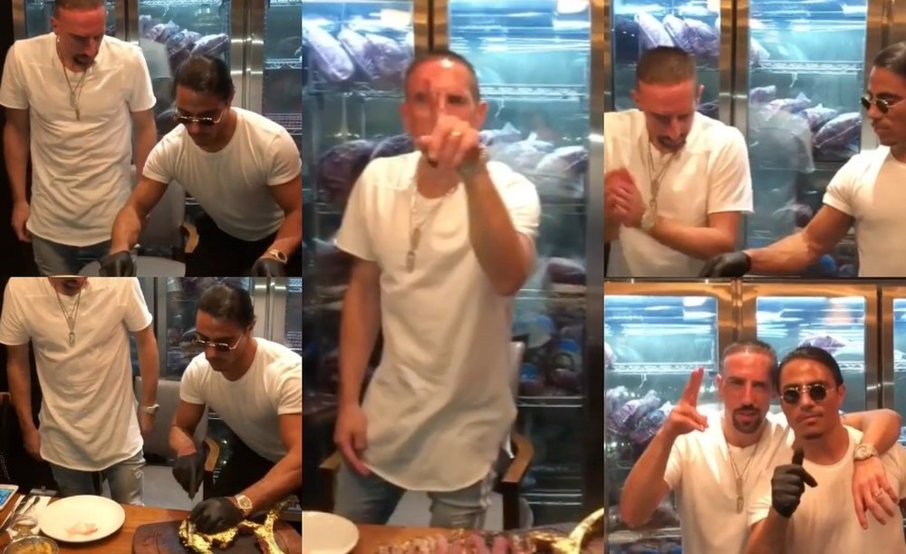 Franck Ribéry se tomó un filete de lo más original. Instagram/FranckRibery7