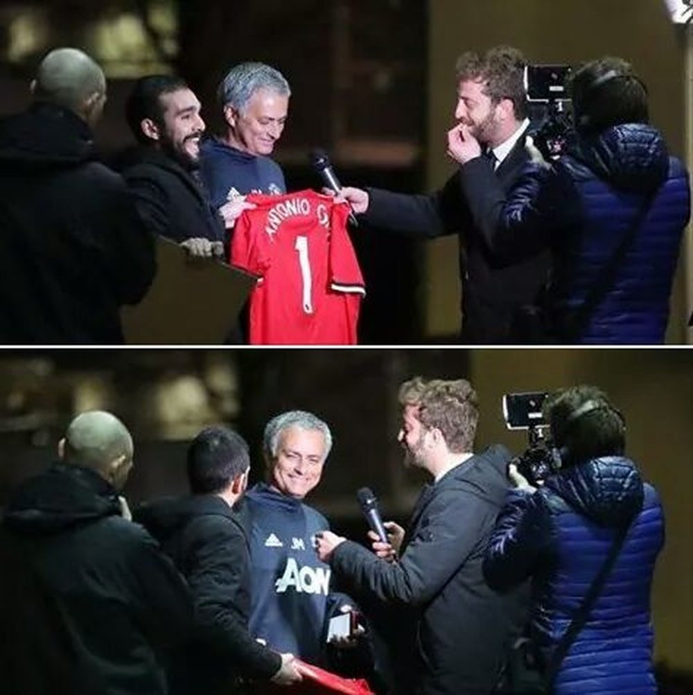¿Firmó Mourinho la camiseta? . Twitter