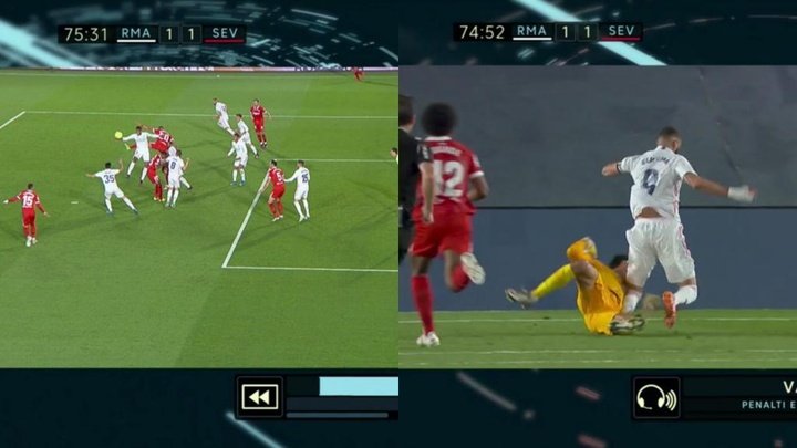 VAR took away Real Madrid penalty to give Sevilla penalty!!