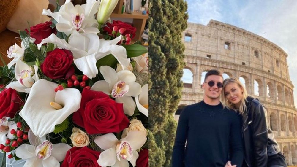 La pareja de Jovic, orgullosa del jugador. Instagram/SofijaMilo
