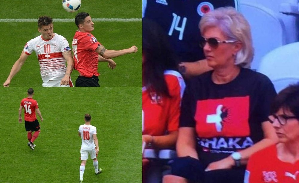 Los hermanos Xhaka se enfrentaron en la Eurocopa de 2016. AFP