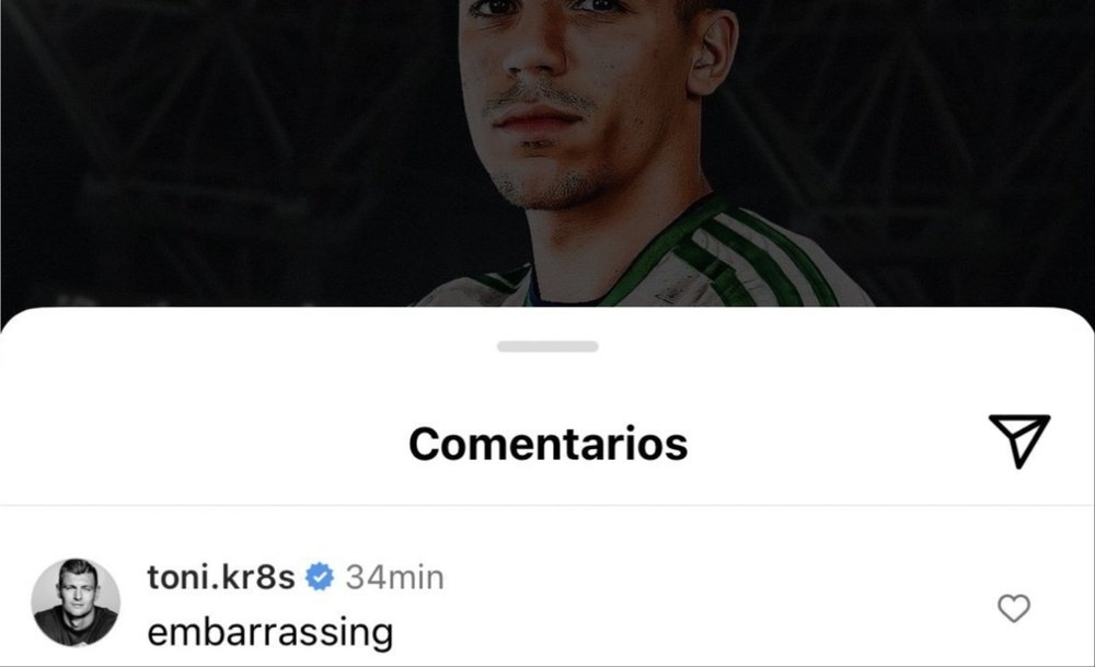 Kroos criticou a ida de Gabri Veiga à Arábia Saudita. Captura/Instagram/fabriziorom