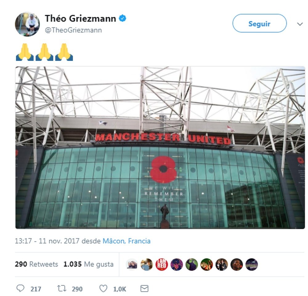Theo Griezmann la vuelve a liar en Twitter. Twitter/TheoGriezmann