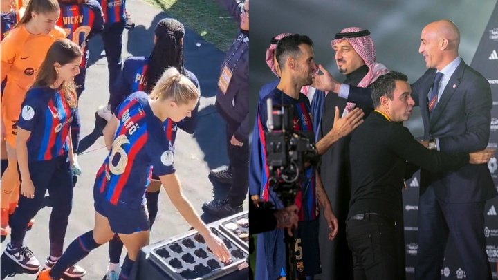 Igualdad, ¿dónde? Las jugadoras de la Real y el Barça tuvieron que recoger sus propias medallas
