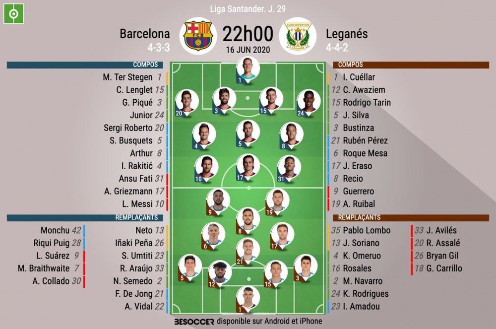 Suivez le direct du match Barça - Leganés. BeSoccer