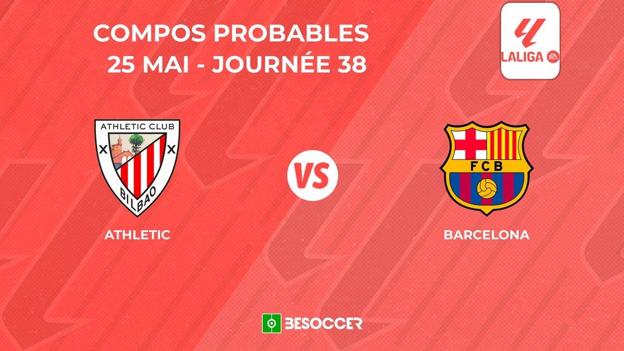 Compos probables Athletic Club - FC Barcelone. BeSoccer