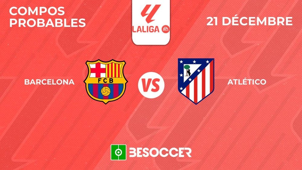 Compos probables FC Barcelone - Atlético de Madrid. BeSoccer