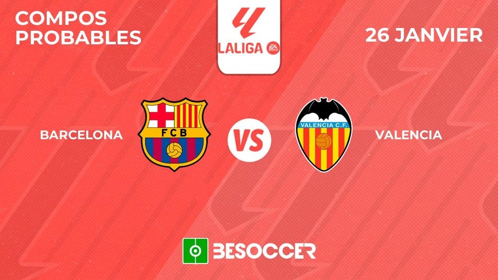 Compos probables FC Barcelone - Valencia CF. BeSoccer