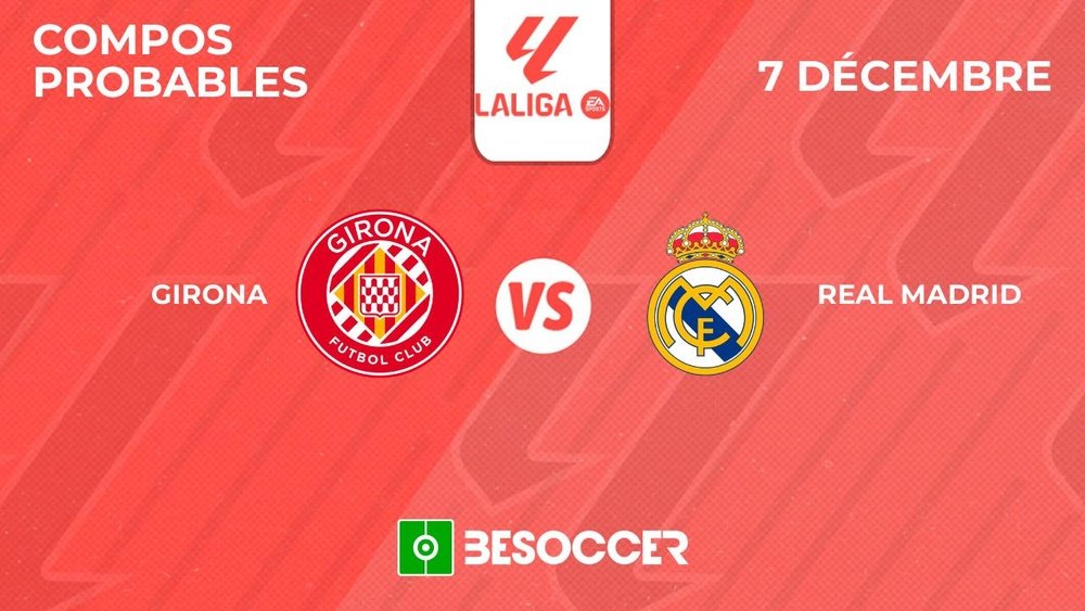 Compos probables Gérone - Real Madrid. BeSoccer