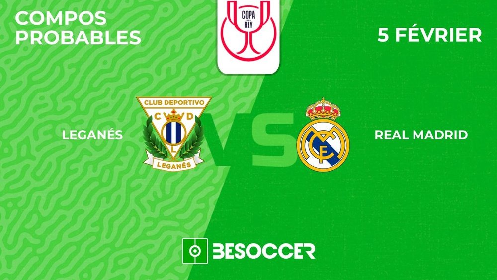 Compos probables Leganés - Real Madrid. BeSoccer