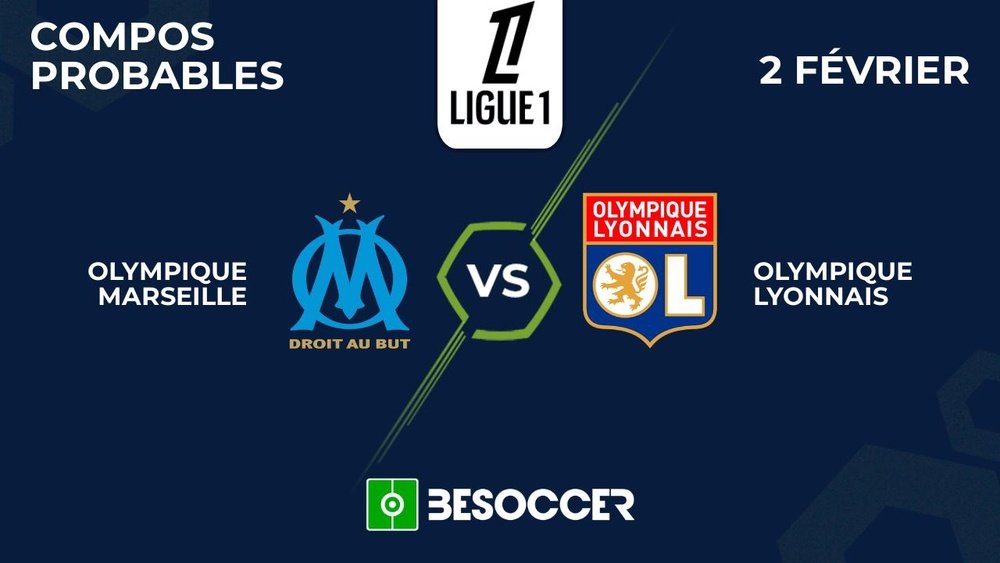 Compos probables Olympique Marseille - Olympique Lyonnais. BeSoccer