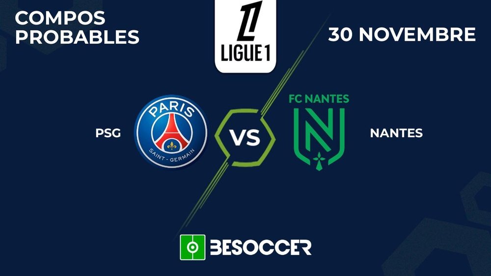 Compos Probables PSG - Nantes. BeSoccer