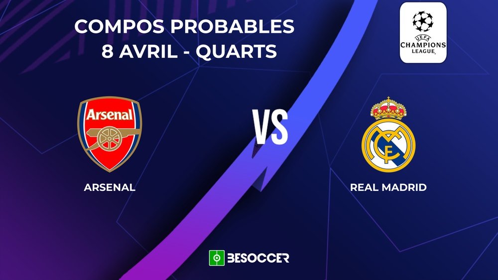 Compositions probables Arsenal-Real Madrid. BeSoccer