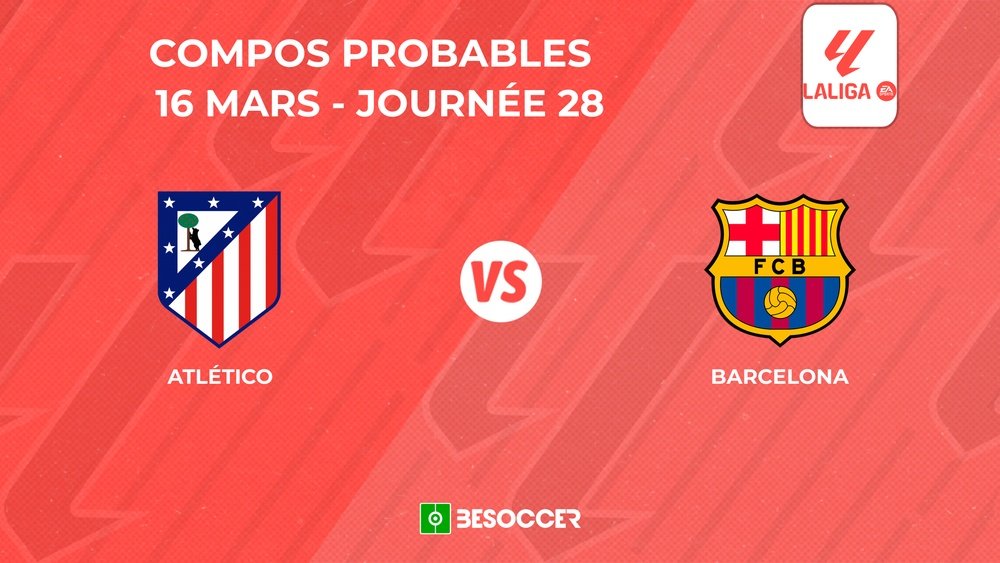 Compositions probables Atlético de Madrid - FC Barcelone. BeSoccer