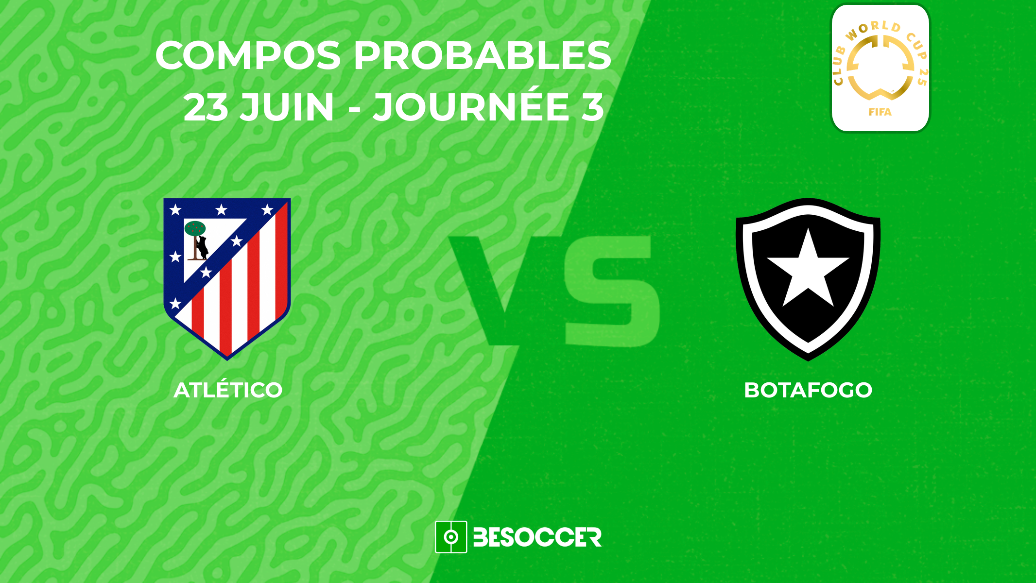 Compositions probables Atlético Madrid - Botafogo