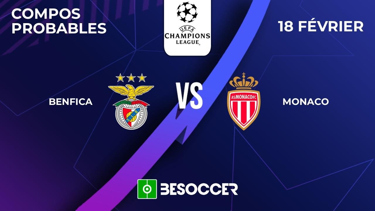Compositions probables Benfica - AS Monaco
