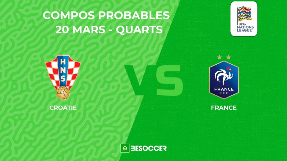 Compositions probables Croatie - France. BeSoccer