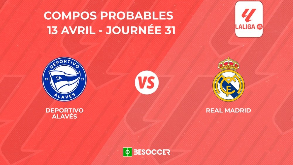 Compositions probables Deportivo Alavés - Real Madrid. BeSoccer