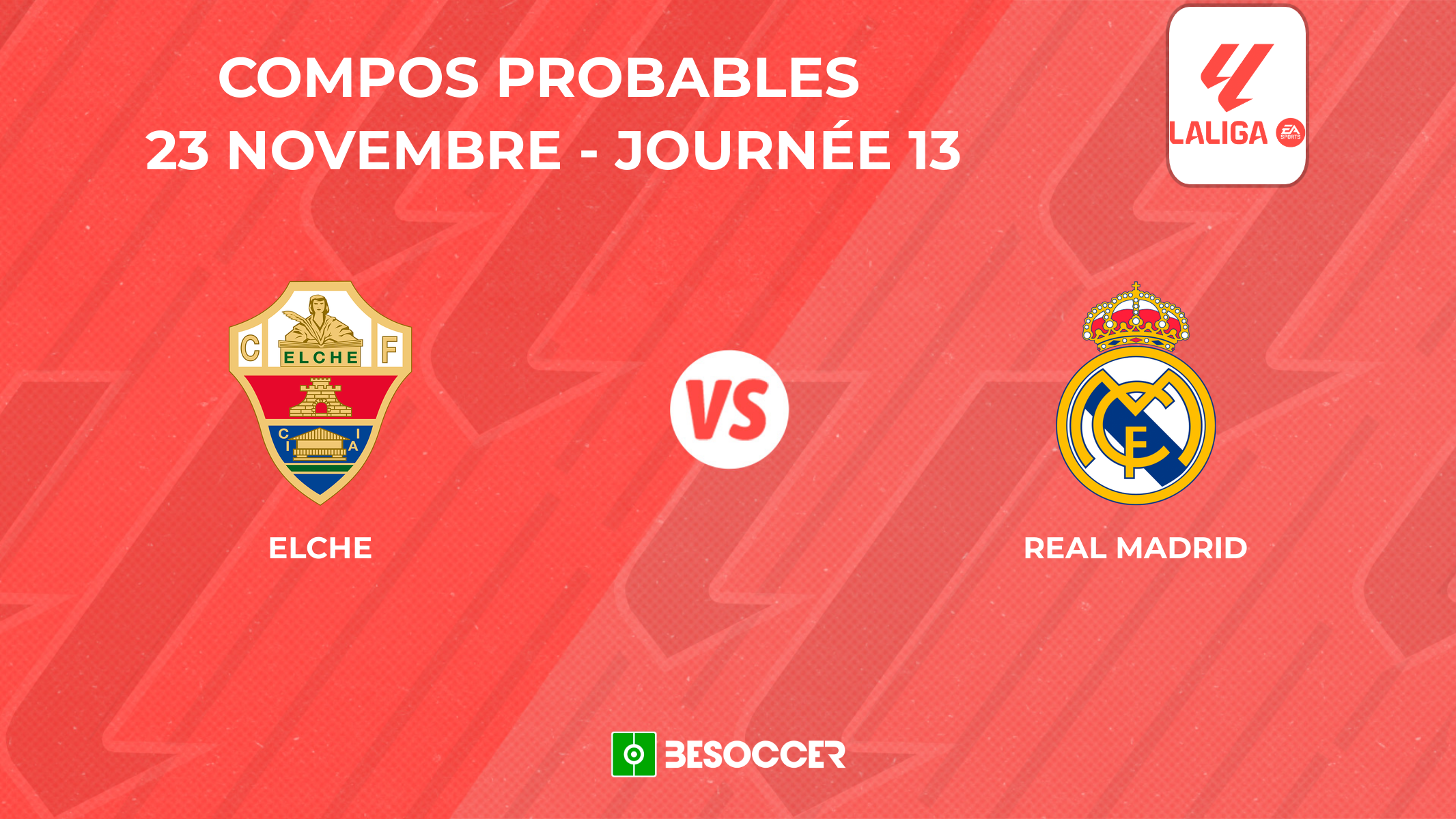Compositions probables Elche - Real Madrid