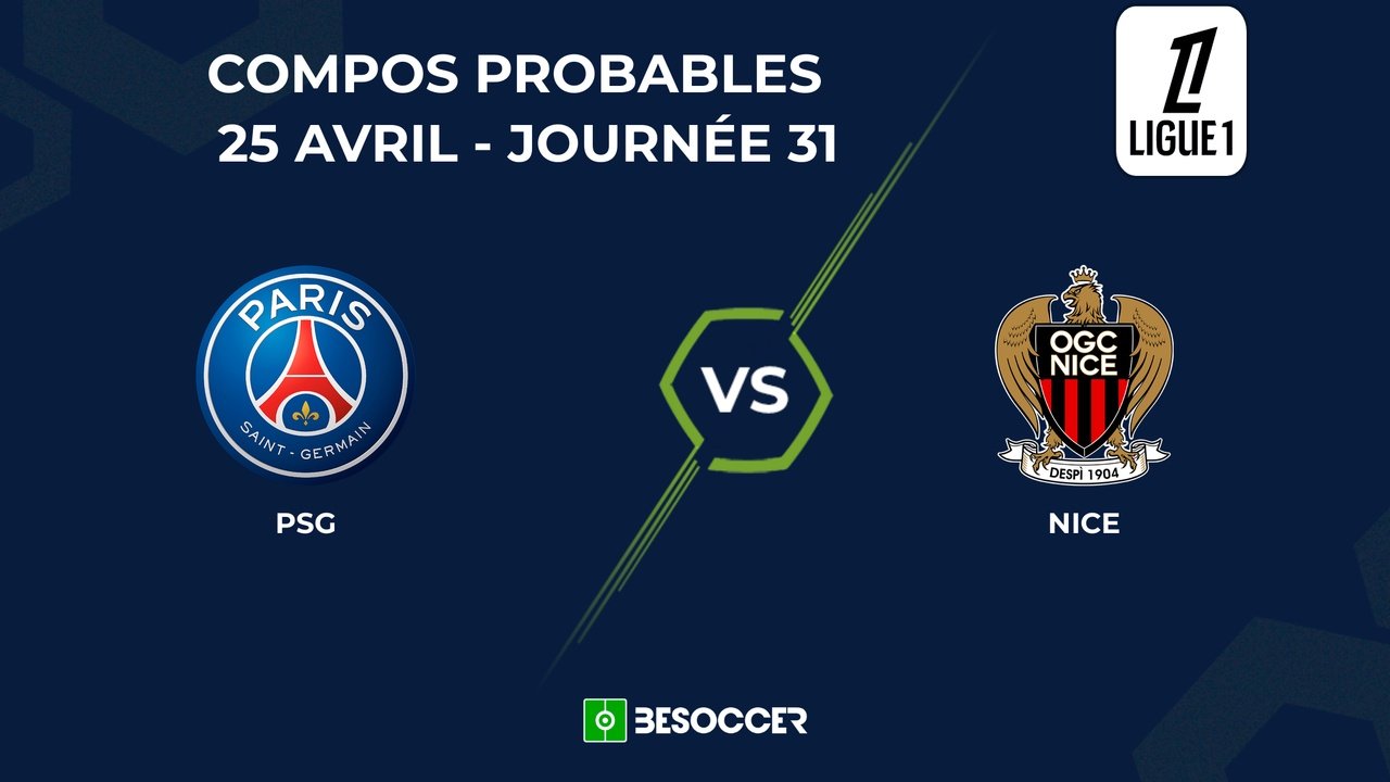 Compositions probables PSG - Nice. BeSoccer