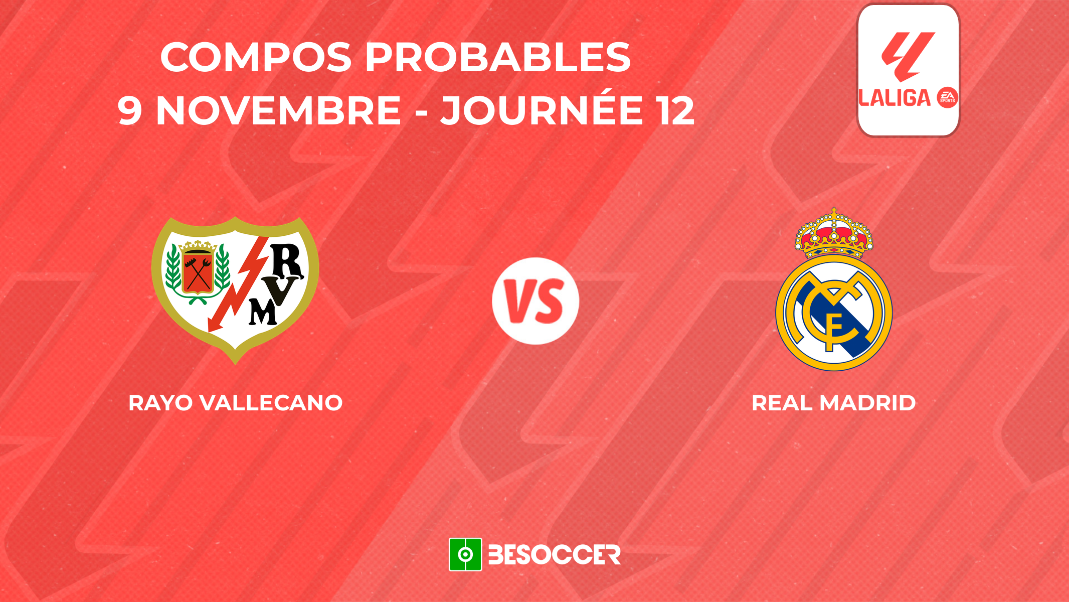 Compositions probables Rayo Vallecano - Real Madrid