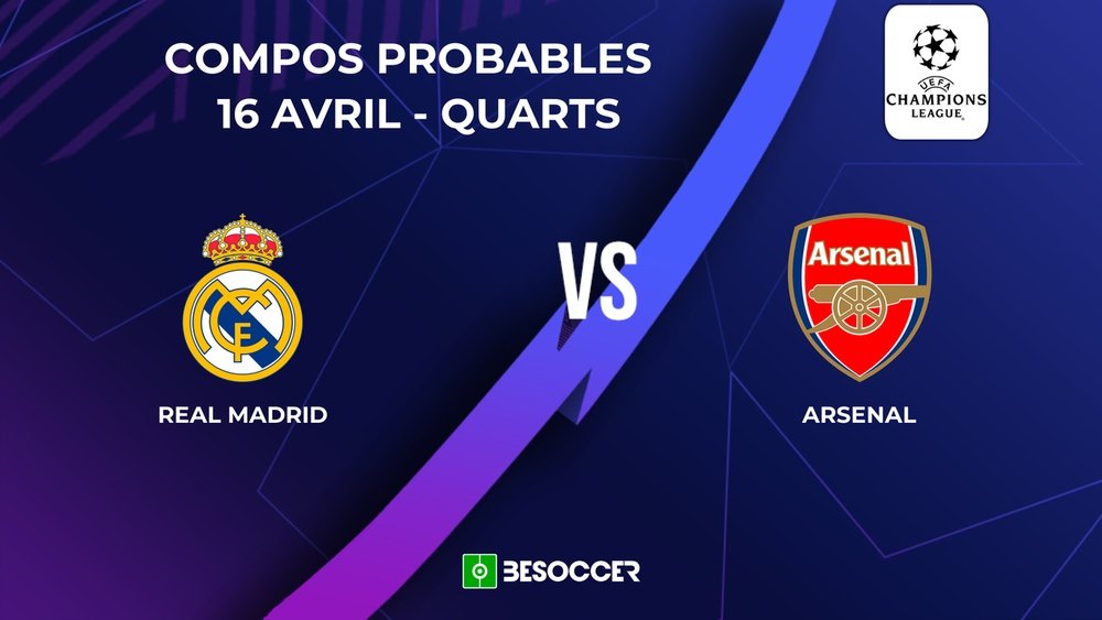 Compositions probables Real Madrid - Arsenal. BeSoccer