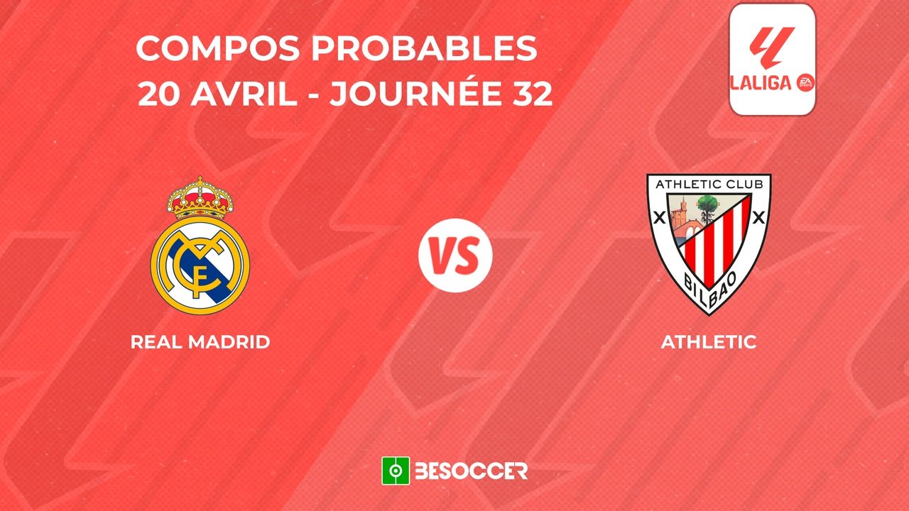 Compositions probables Real Madrid - Athletic. BeSoccer