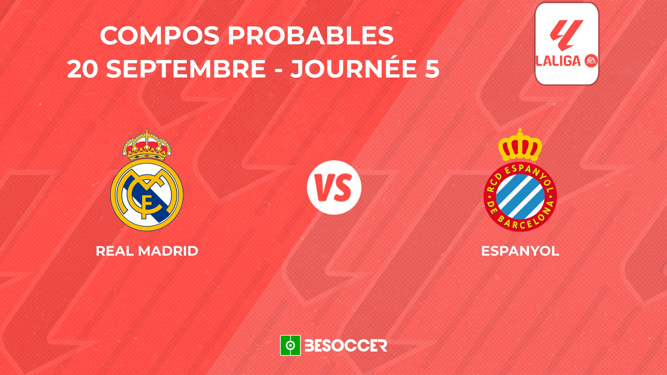 Compositions probables Real Madrid - Espanyol. BeSoccer