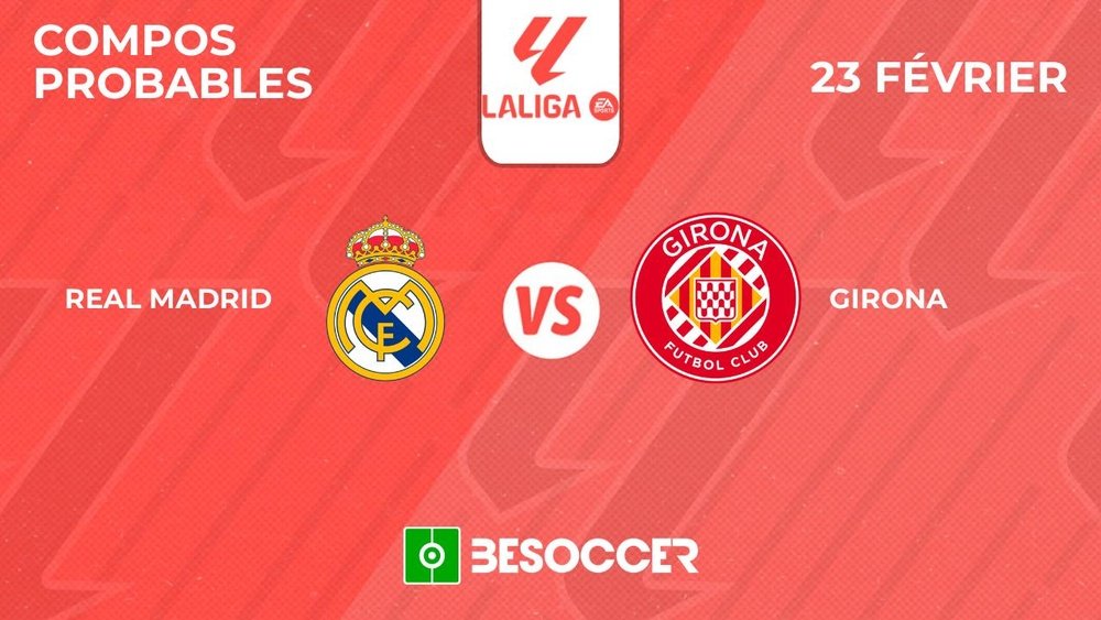 Compositions probables Real Madrid - Girona.BeSoccer