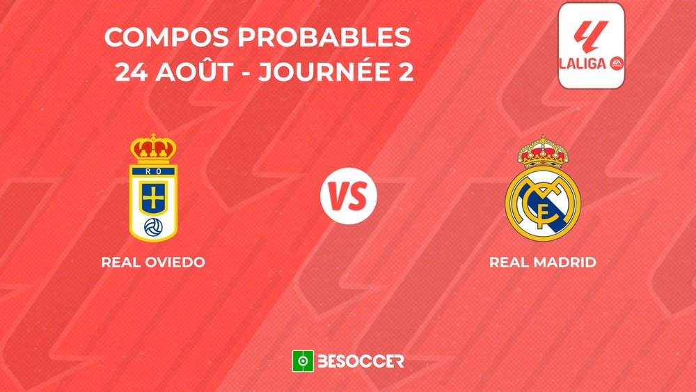 Compositions probables Real Oviedo - Real Madrid. BeSoccer