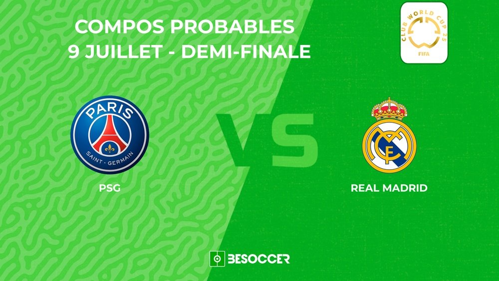 Compositions probables Paris Saint-Germain - Real Madrid. BeSoccer
