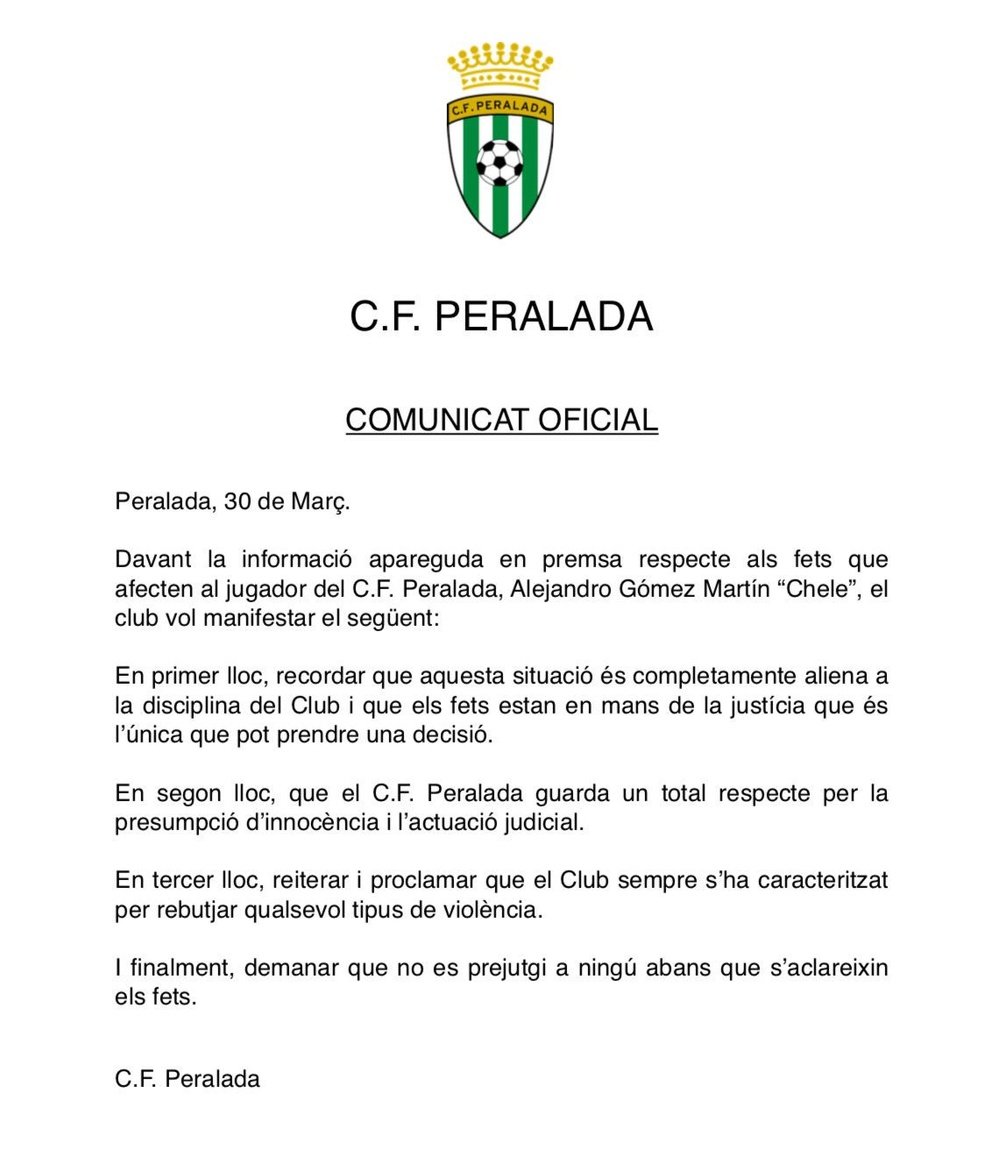 El club se pronunció sobre este hecho con un comunicado oficial. GironaFC
