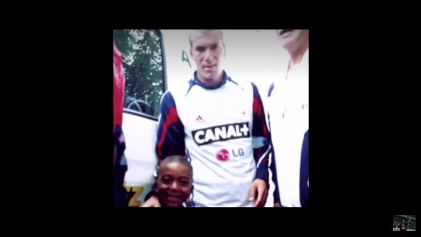 Com 10 anos, Mbappé com Zidane. Youtube