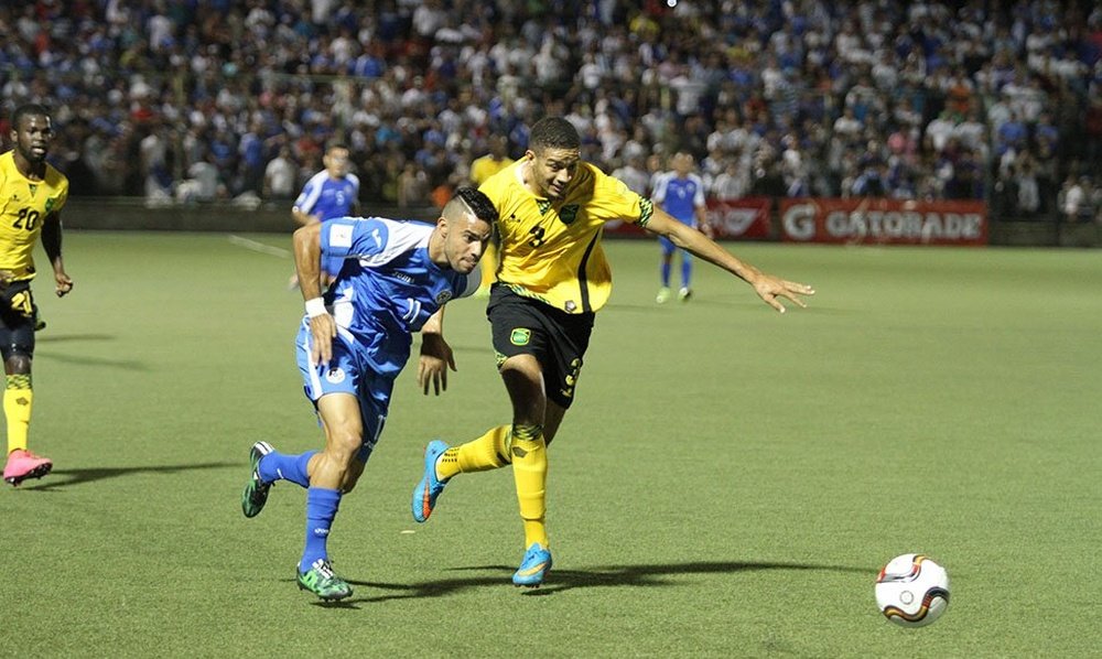 La selección de Nicaragua en un partido anterior disputado ante Honduras. EFE