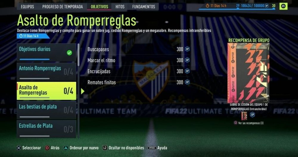 Conjunto de objetivos 'Asalto de Romperreglas' de FIFA 22. EA Sports