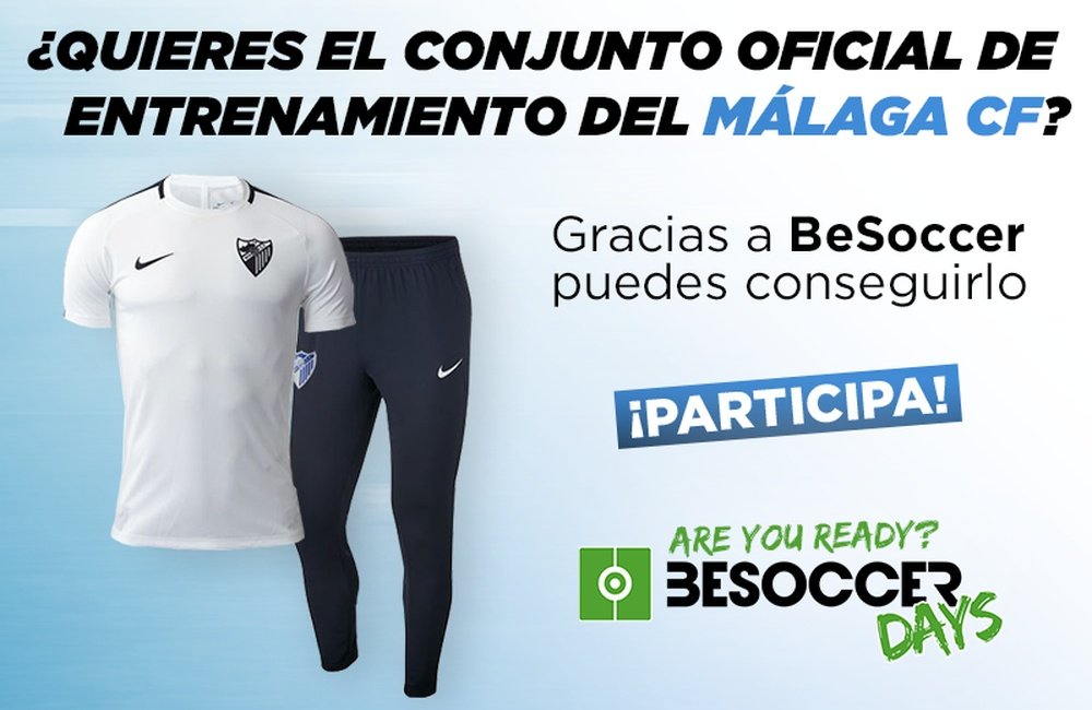 Consigue con BeSoccer un conjunto de entrenamiento del Málaga CF. BeSoccer