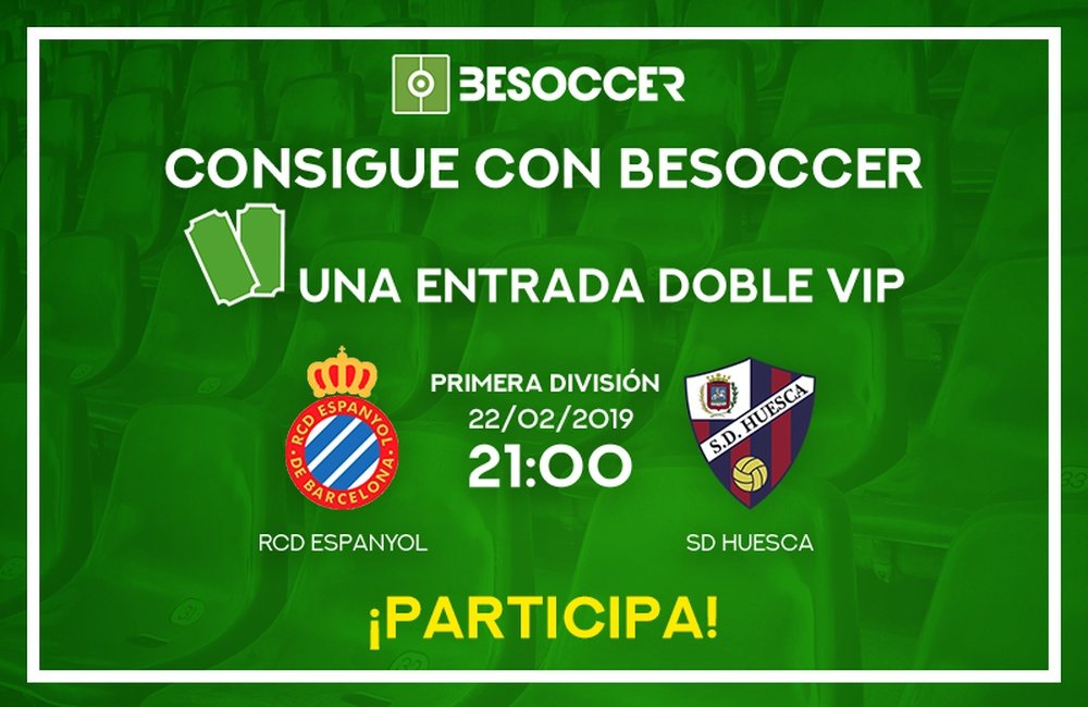 Consigue una entrada doble VIP para el partido El Espanyol-Huesca