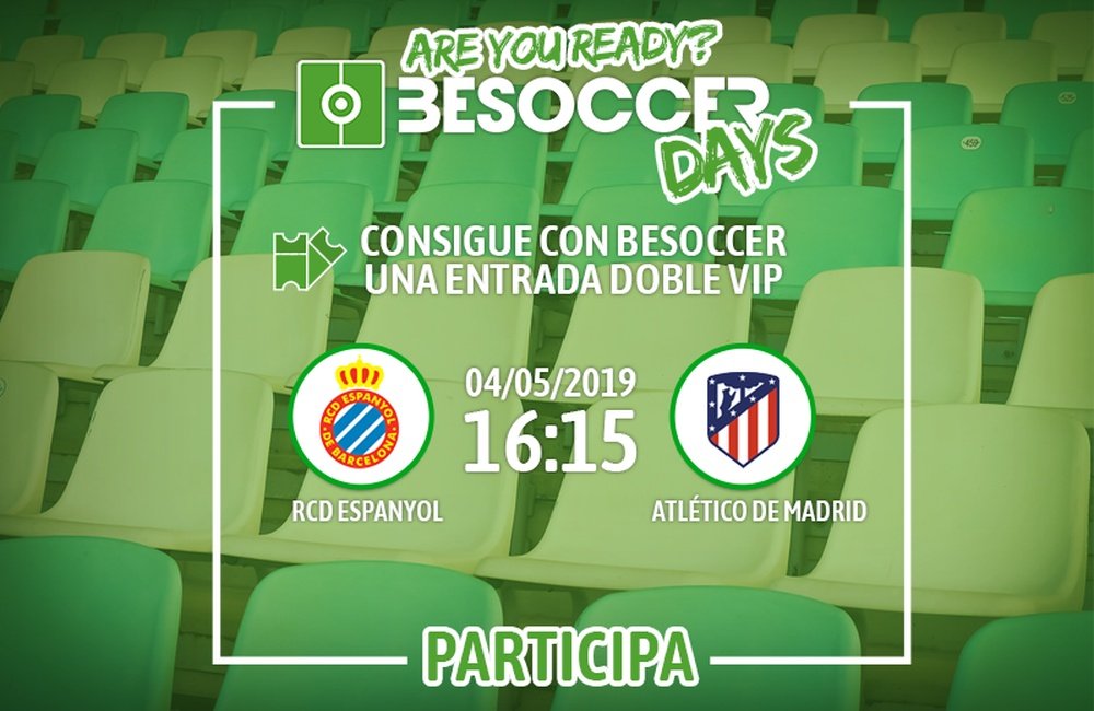 Consigue una entrada doble VIP para ver al RCD Espanyol. BeSoccer