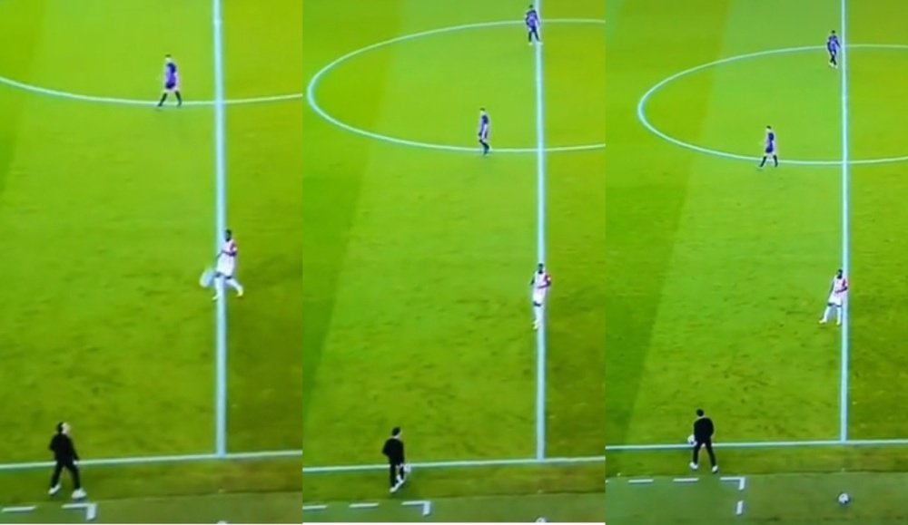 Xavi had a great touch. Screenshot/MovistarLaLiga