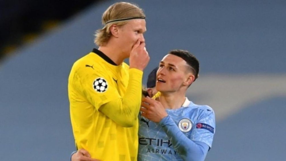 Haaland joked with Foden. AFP