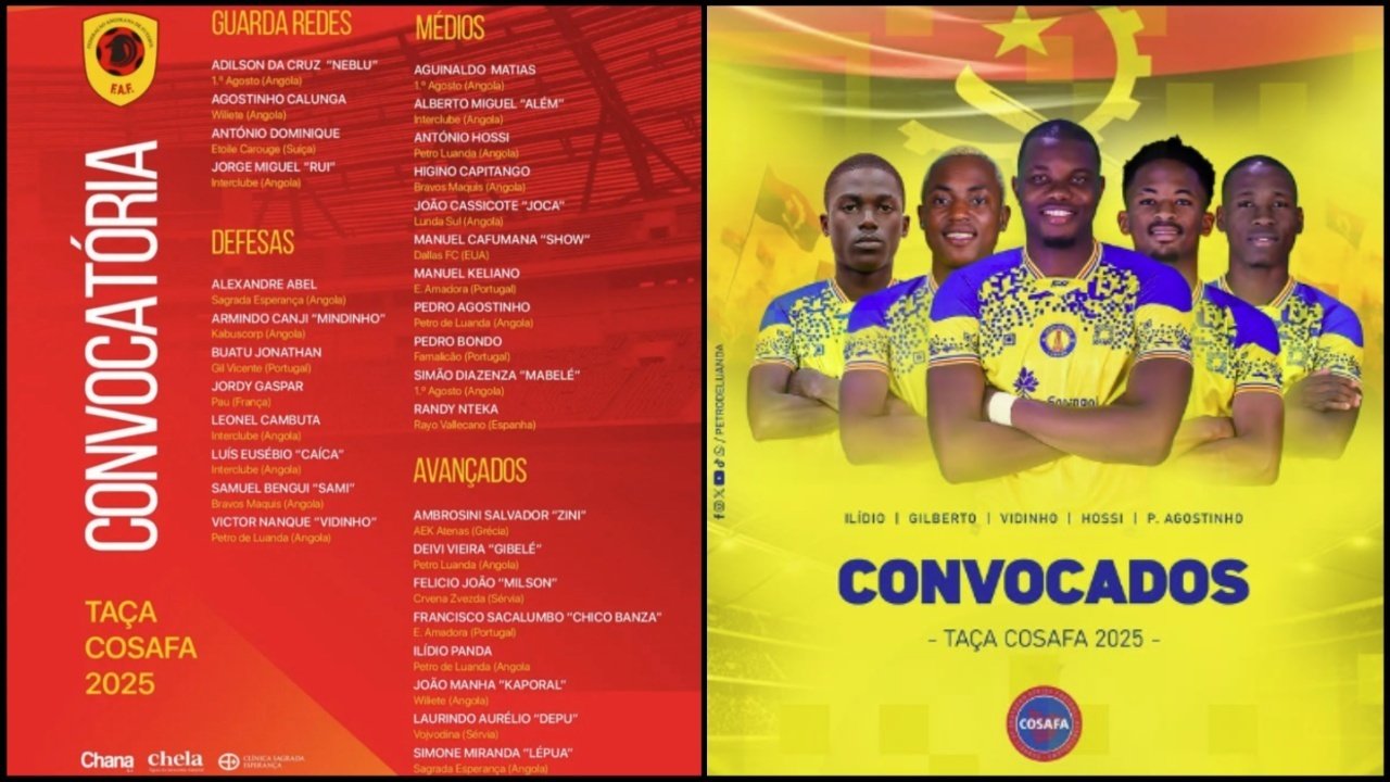Convocação da Seleção Angolana para a Taça COSAFA 2025, com reforço do Petro