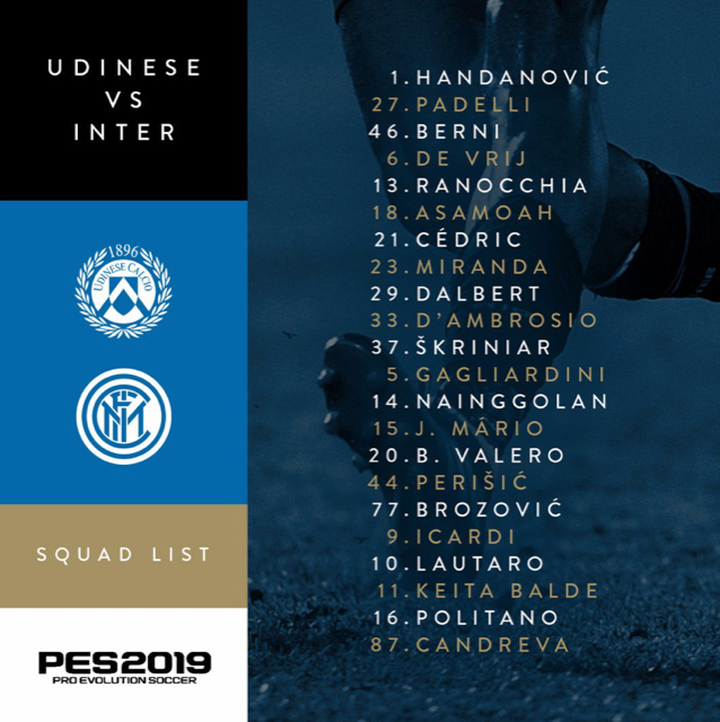 Inter, convocati per Udine: out Vecino