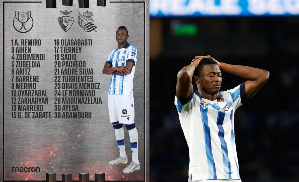 Umar Sadiq is available for the Copa del Rey round of 16 match against Osasuna. RealSociedad-EFE