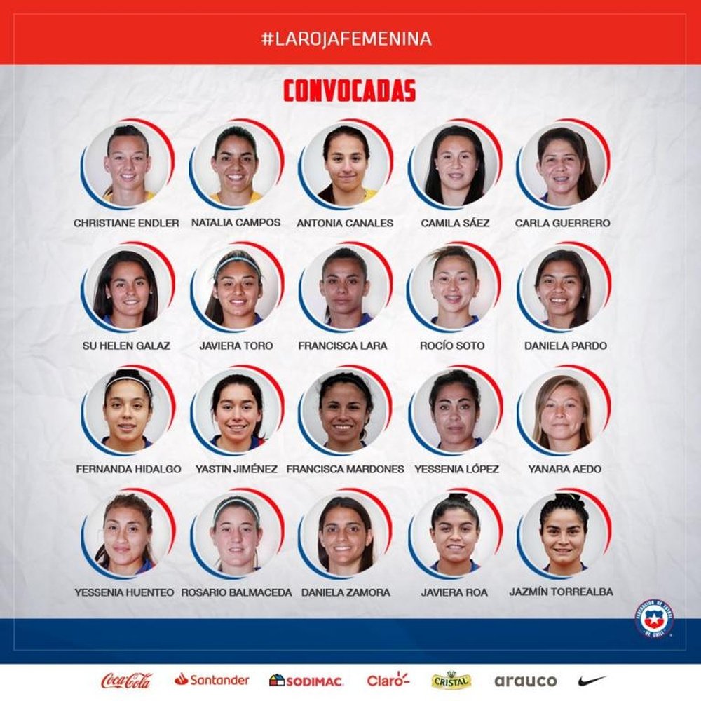 Se enfrentarán a Argentina y Costa Rica. Twitter/SelecciónChilena