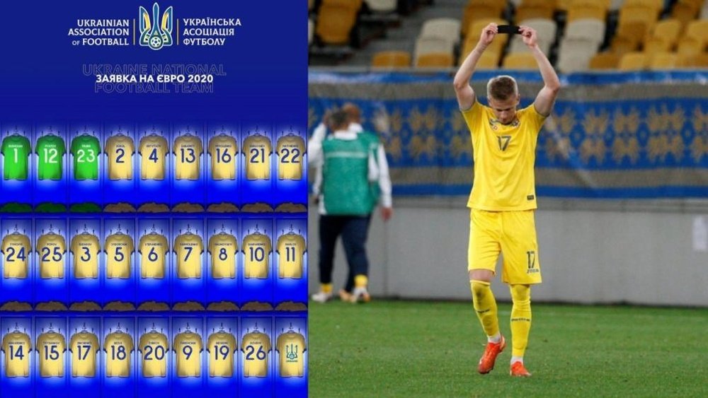 La liste de l'Ukraine pour l'Euro. Instagram/uafukraine/AFP
