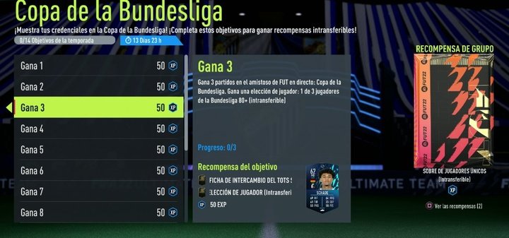 Imagen del conjunto de objetivos 'Copa de la Bundesliga'. EA Sports
